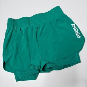 Gymshark blue/green 2 in 1 shorts athletic workout gym athleisure small
